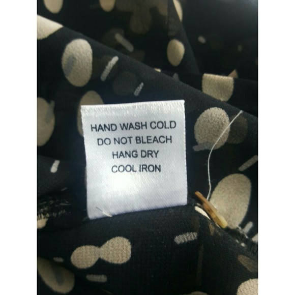 Quintessential button Down Blouse Sheer Sz Small black cream 3/4 Sleeve - Picture 8 of 8